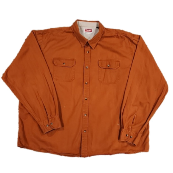 Wrangler Other - WRANGLER Burnt Orange Thick Button-Up Work Shirt